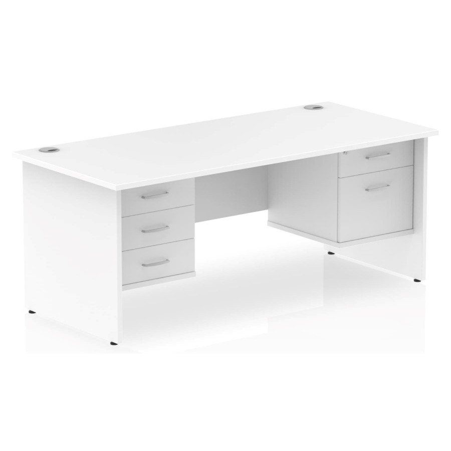 Rayleigh Panel End Straight Desk with 2 x Fixed Pedestal